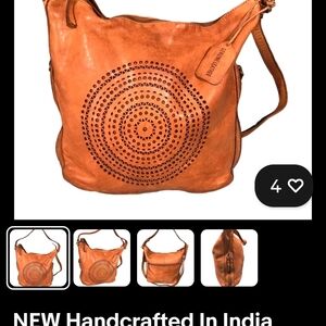 Artisan Leather Shoulder Bag in Rich Tan